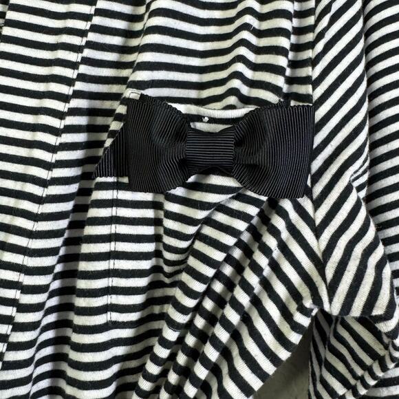 KATE SPADE Robe L/XL Thin Striped Attached Tie Waist Belt Trademark Bow Pocket - Picture 9 of 14